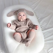 배냇저고리 신생아옷 3 개/대 토끼 모양의 아기 옷 모자 양말 봄 가을 긴 소매 신생아 Romper 귀 비니 코튼 소녀 소년 바디 슈트
