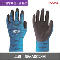 토와 토와론 SG 니트릴고무 미끄럼방지 반코팅 장갑 SG-A002-M 13G 미채블루/블랙 M 1켤레, 1개
