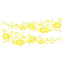 아트 디자인 꽃 자동차 스티커 데칼 자동 바디 랩 세련된 DIY 비닐 필름 장식 부품, YELLOW