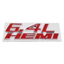 이자카야 일본 소품 인테리어 6.4L HEMI 자동차 스티커 3D 금속 후면 트렁크 사이드 엠블럼 배지 닷지 챌린저 크라이슬러 칼리버 여행 캐러밴 듀랑고, 04 Red Silver