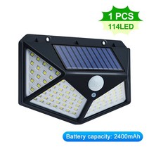 LED 전광판 100114 LED 태양 광 야외 방수 태양 광 발전 램프 모션 야외조명, 1pc 114LED 램프, 협력사, 3 가지 모드