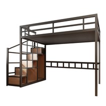 벙커침대 2층침대 프레임 철제 좁은아이방인테리어 중학생 사다리, 흰색