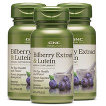 GNC 빌베리 추출물 & 루테인 캡슐, 60개입, 3개