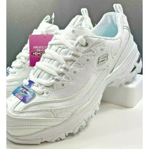 스케쳐스 딜라이트 여성 Skechers DLites FRESH START WHITE SILVER /Air Cooled Memory Foam Reg $80