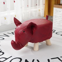 작은 벤치 원목 벤치의자 거실 나무 벤치소파 인테리어 패브릭 어린이 고무나무, Red Elephant - 탈부착 및 세탁 가능