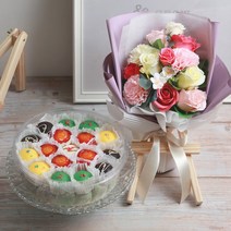 엠케이크 Special 떡케이크 C 선물세트 비누꽃다발 어버이날 부모님 생신 칠순 설 명절 지인 환갑 시험 수능떡, S 떡케이크 C+꽃다발20