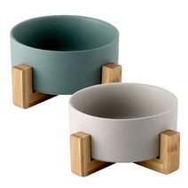 멍지 강아지 고양이 도자기 식기 2종 세트, 1세트, 화이트,화이트