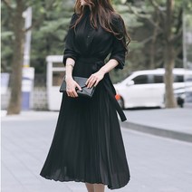로로스키니 가을 롱 플리츠 주름 원피스 예쁜 쉬폰 스커트 하객룩 30 40대