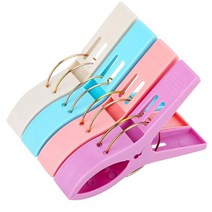 4팩 비치 타월 클립 의자 클립 타월 홀더 플라스틱 의류 페그 걸이 클립 클램프 비치 클립 비치 의자 담요 수영장 라운저 크루즈용 타월 클립, Purple Gray Powder Blue