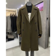 리버클래시 22F/W 다크카키 히든 로브 더블 세미오버핏 코트 (LIW21905)