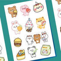 씰스티커제작 아트지 후지백색 무광코팅 칼선스티커제작 다꾸스티커 1-30장, 04_오로라블루, 칼선커팅, 아트지팬시(후지투명)