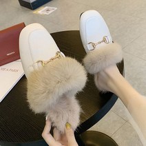 털블로퍼 밍크털 퍼 골드 체인 블로퍼 슬리퍼 S588