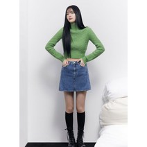 [국내 매장판] 게스 진 여성 핀턱 미니스커트- YM3D0573 337611
