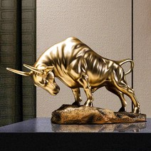 황소상 월가 상승장 강세장 황금 재물운 소 송아지, Bull마켓-크리스탈 골드