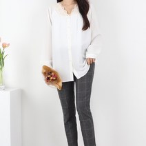 쁘니걸 (55~120)러블리레스BL 레이스 브이넥 하늘하늘 여성스런 고급스런 봄신상 긴팔 찰랑찰랑 시원한빅사이즈 여성의류 데일리룩