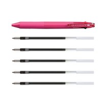 제트스트림 SXE4-500-07 4색 볼펜 0.7mm + 전용 리필심 블랙 5P, 1세트, 로즈핑크