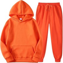 Men's 2 Piece Tracksuit Set Jogging Activewear With Long Sleeve Pullover Hoodies Casual Sweatsu, 02 1-orange