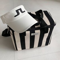 예쁜 스트라이프 보냉백 휴대용 골프 라운딩 보온보냉가방 피크닉가방 아이스박스 쿨러, 숄더박스백-레드스트라이프