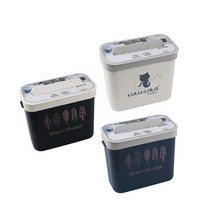 키밍 / 직사각 부착형 걸이형 휴지통, 나무-네이비