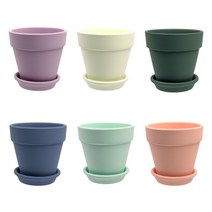 센츠가든 숨쉬는 파스텔 컬러 감성 토분 + 받침 세트 10cm 6p, 10cm 토분 6색상 1세트
