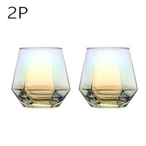 kelake 2P 다채로운 내열 유리 물컵 320ML, 2개