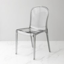 영가구 픽 캐스퍼 투명 플라스틱 인테리어의자, 투명블랙, 1개