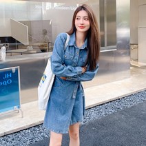 올봄엔 청 데님 원피스 언발 청스커트 캐주얼 신입생 소풍 나들이 요즘 여행 레트로 청순 발랄