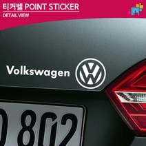 폭스바겐 로고 데칼스티커 개성있는 여성 기스제거제 주차스티커, 1개, 블랙