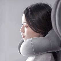 투리 메모리폼 목베개 목쿠션 기내용 여행용 차량용 운전용 캠핑베개 목디스크 U자형 넥필로우, 블루