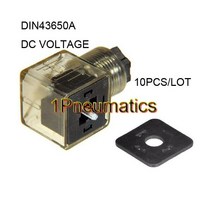 배관 10 개/몫 Din 43650-A 라인 소켓 플러그 밸브 솔레노이드 코일 커넥터 DIN43650A Led 표시기 DC 볼트 부품, AC220V, Dark Brown Clear