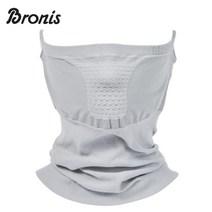 브로니스 기능성 스포츠 메쉬 마스크 골프 등산 4종 택1, 롱타입, 그레이