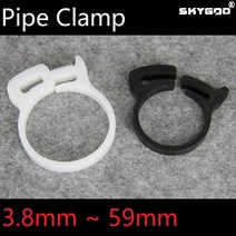 크램프 10pcs 호스 클램프 3.8 59mm 플라스틱 라인 워터 파이프 강력한 클립 스프링 경련 연료 에어 튜브 피팅 고정 도구, 01 3.8-4.3mm(White)