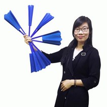 Blue 트릭부채- 파란색 Tri Fan 어린이교육마술 수업용 도구 강의 과학 매직, 단품
