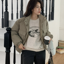 웰론 숏 패딩 포켓 밴딩 루즈핏 데일리 점퍼