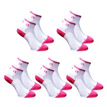 인콘트로 샷이글 실리콘 논슬립 스포츠 골프 양말 5켤레, 23-25cm, 분홍색