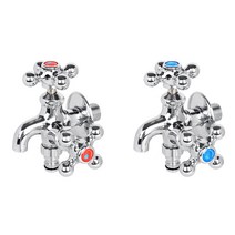 국산 베란다 수도꼭지교체 양갈래 세탁실수도꼭지 세탁기수도연결 수전연결, 1개