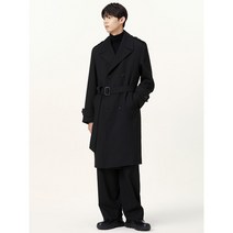 [티아이포맨] 울혼방 오버핏 트렌치 코트[뉴스탠다드 핏] 블랙 M226MCT501