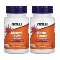 나우푸드 활성엽산 메틸엽산 쿼트르폴릭 1000mcg 90정 2팩, 2개
