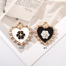비즈아이 [7356-05]에폭팬던트(하트진주까멜리에) 20*21mm (골드) [1개], 화이트