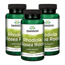 스완슨 로디올라 로지아 뿌리 400mg 캡슐, 100개입, 3개