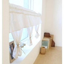 작은창커튼 노렌 레이스 주방가리개 리본 반커튼 바란스 책장커텐 세탁실 다용도실 수납장