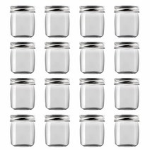 Novelinks 스크류 온 뚜껑이 있는 226 8g(8온스) 투명 플라스틱 병 용기 주방 및 가정용 보관용 리필 가능한 원형 빈 슬라임 보관 BPA 프리(16팩) 341710, Silver, 16 Pack 8 Ounce