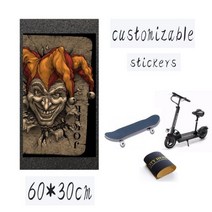 할로윈 광대 스쿠터 사포 60*30cm 디지털 스프레이 에머리 전기 스쿠터 스케이트 보드 데크 그립 테이프 서핑 보드 그립, DLL7