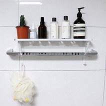 살림대장 욕실 화장실 수건걸이 랙 선반 거치대 수납장 욕실 틈새 수납장, 수건걸이 선반 화이트