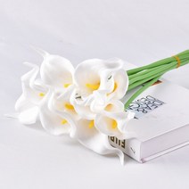 인테리어 조화 5101520pcs 리얼 터치 칼라 릴리 꽃 칼라 릴리 꽃다발 웨딩 부케, 하얀