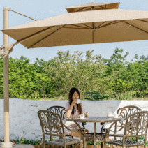 올굿 대형 파라솔 야외 세트 3m 방수 횡단보도 용, 애덤스 버건디