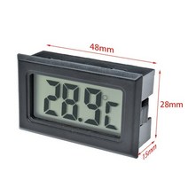 카메라제습함 카메라 보관함 제습 렌즈통 제습기 케이스 미니 lcd 디지털 온도계 습도계 온도 실내 편리한 온도 센서 습도계 게이지 악기 케이블, 블랙 노 와이어