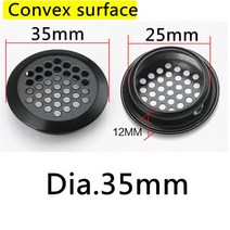 10pcs 옷장 캐비닛 메쉬 홀 블랙 에어 벤트 루버 환기 커버 스테인레스 스틸 찬장 해충 방제, [06] Convex 35mm, 06 Convex 35mm