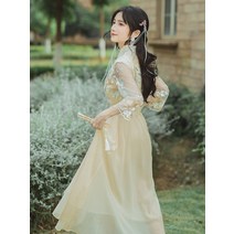 경성 의복 개화기 의상 레트로 빈티지 복고풍 원피스 차이나넥 드레스