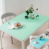 (14colors 11size) 롤로아 100% 방수 가죽 식탁보 테이블보, 180x90cm, 양면-8 (Mint+Emerald)